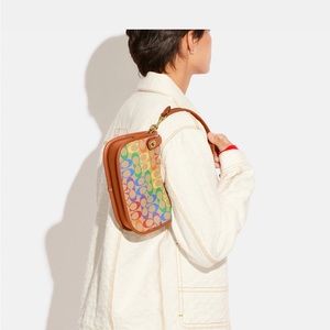 Coach Pride Coated Canvas Signature Swinger Shoulder Bag